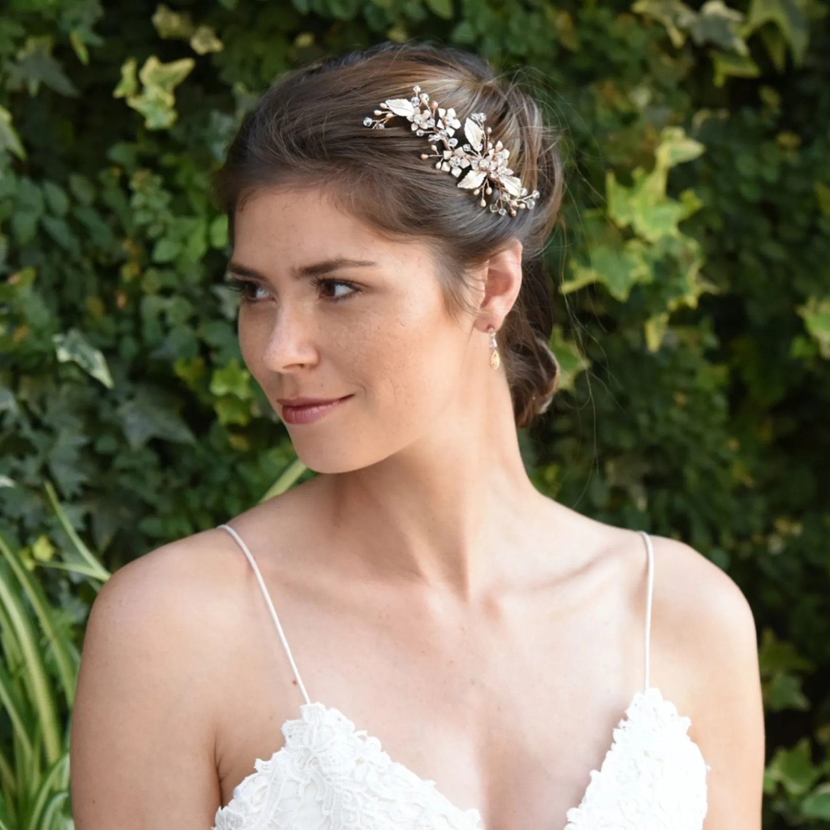 Ivory & Co Ivory and Co Meadowsweet Floral Rose Gold Haarspange* Geschenke Für Brautjungfern | Haarschmuck Aus Kristall