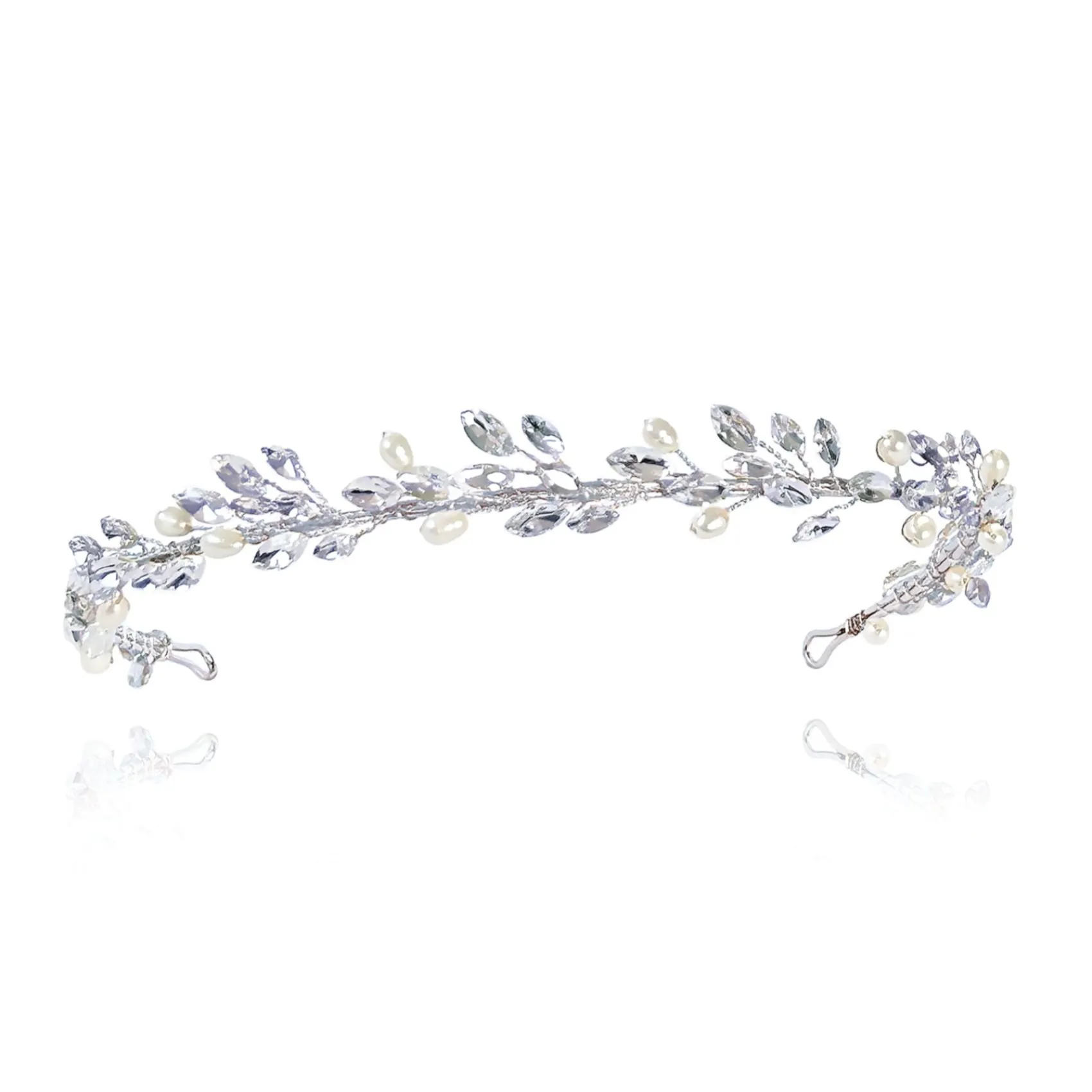 Ivory & Co Ivory and Co Moonshine Silber Perle und Kristall Stirnband* Abschlussball-haarbänder & Tiaras | Haarschmuck Aus Kristall