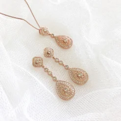 Ivory & Co Ivory and Co Moonstruck Rose Gold Kristall Brautschmuck Set* Geschenke Für Die Braut | Vintage Hochzeitsschmuck