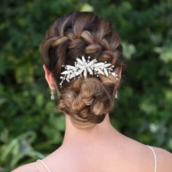 Ivory & Co Ivory and Co Nieva mit Perlen und Kristallzweigen Haarspange* Perlen-haarschmuck | Silberne Haar-accessoires