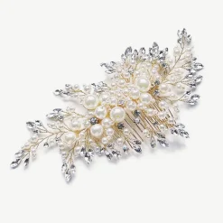 Ivory & Co Ivory and Co Ocean Days Gold Statement Haarkamm mit Perlen und Kristallen* Perlen-haarschmuck | Gold-haar-accessoires