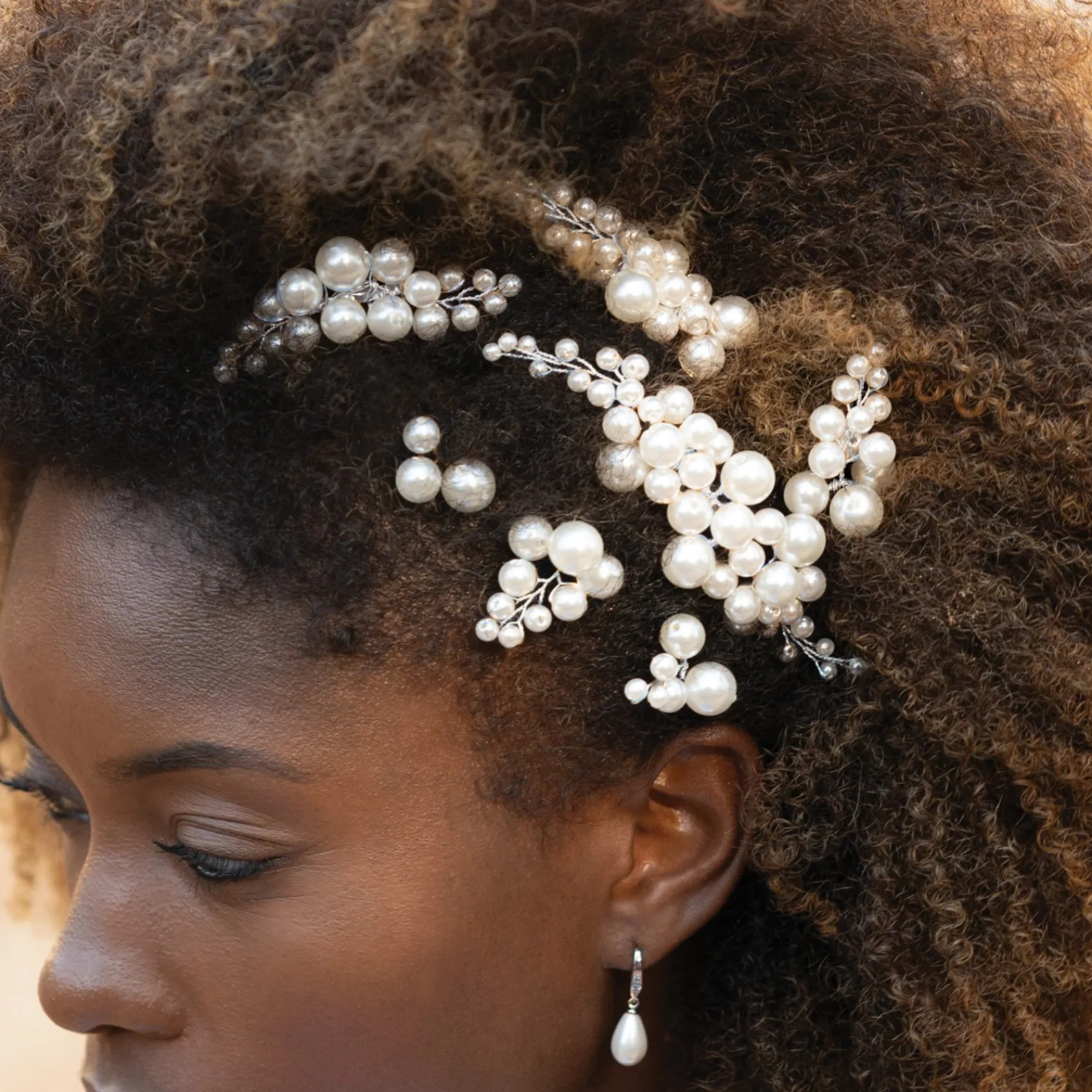 Ivory & Co Ivory and Co Pearl Haze Silber Kamm und Haarnadel Set* Perlen-haarschmuck | Silberne Haar-accessoires