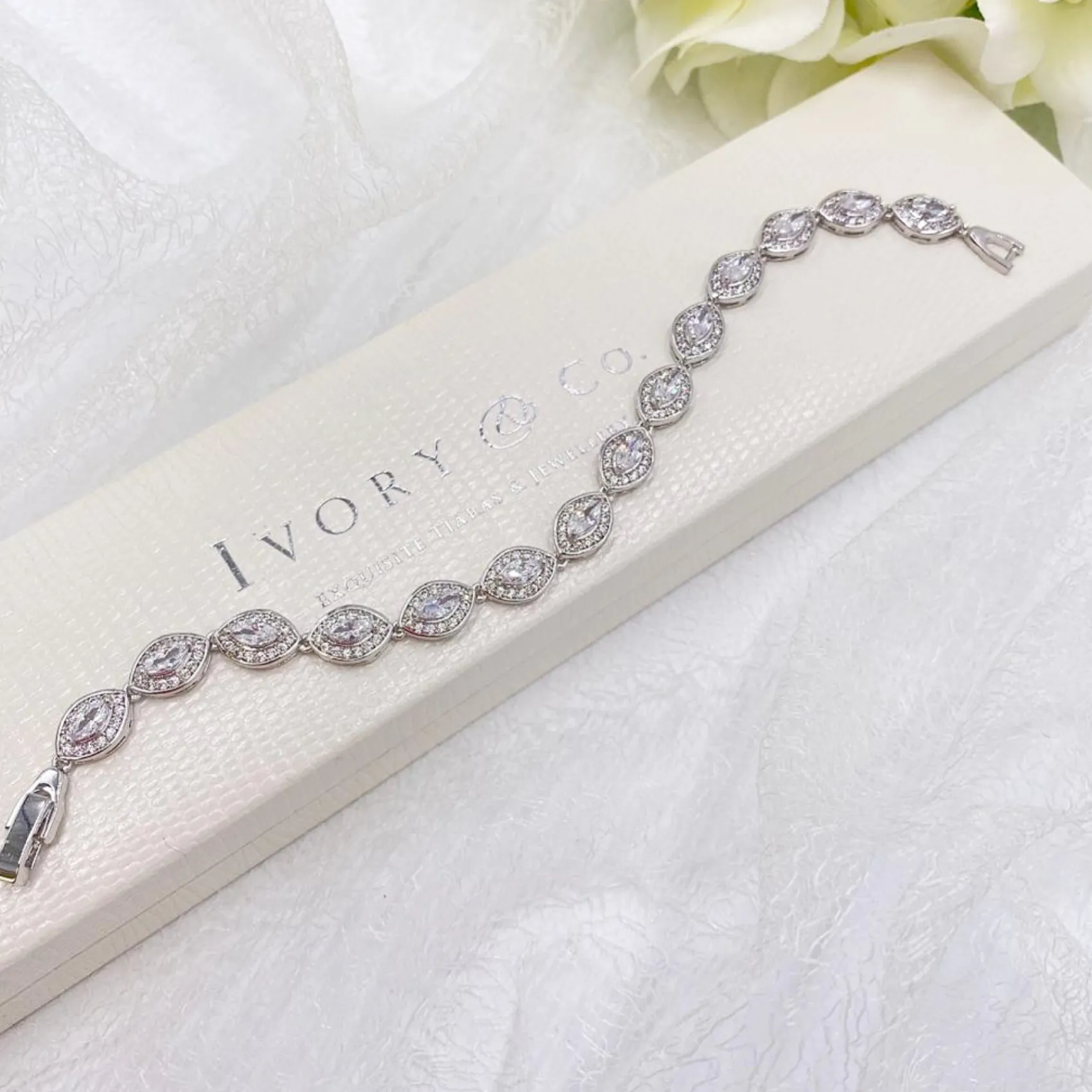 Ivory & Co Ivory and Co Promise Cubic Zirkonia Hochzeitsarmband* Silberner Abschlussball-schmuck | Prom Armbänder