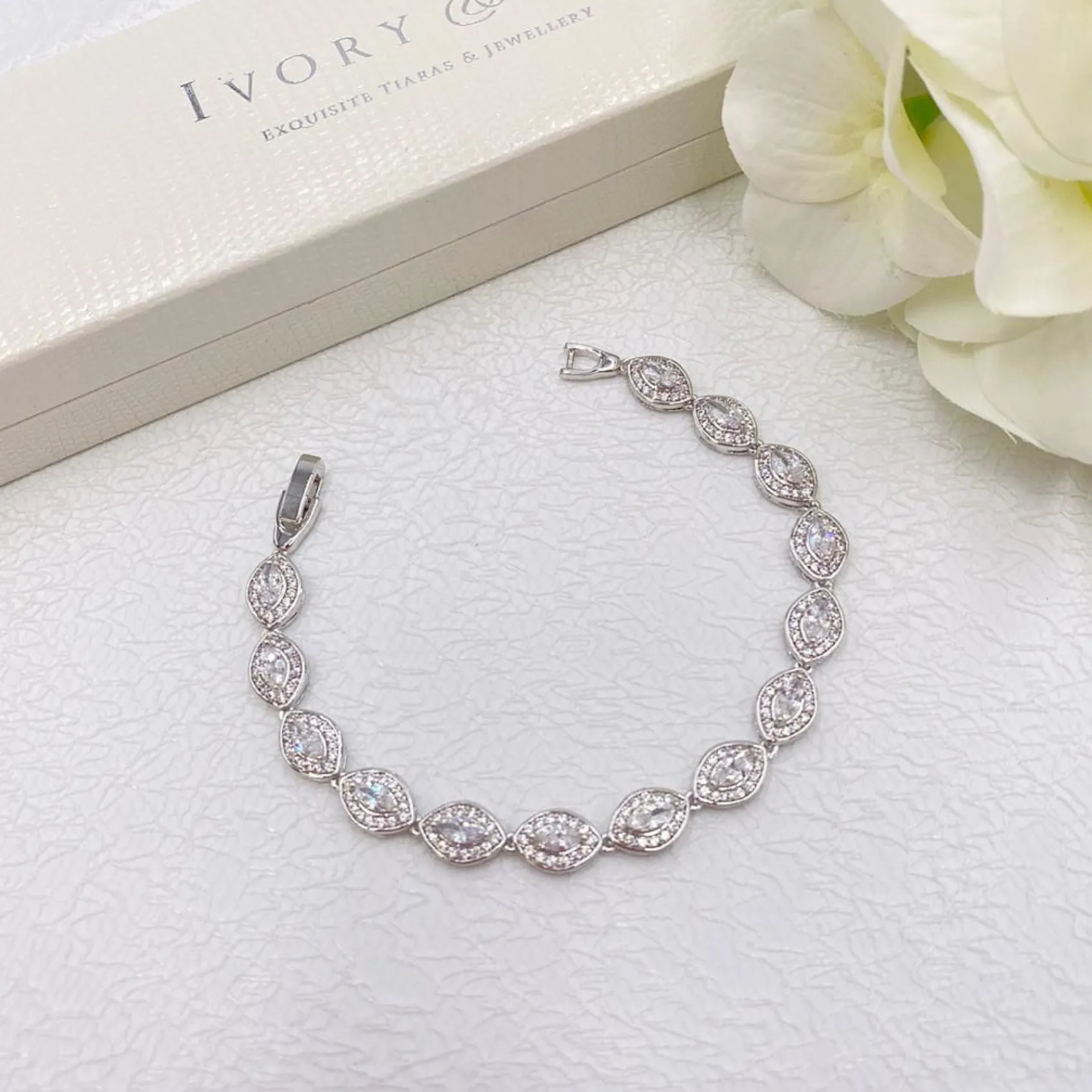 Ivory & Co Ivory and Co Promise Cubic Zirkonia Hochzeitsarmband* Silberner Abschlussball-schmuck | Prom Armbänder
