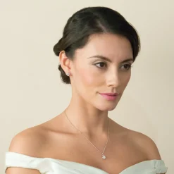 Ivory & Co Ivory and Co Rapture Cubic Zirkonia Anhänger Halskette* Silberner Abschlussball-schmuck | Abschlussball-halsketten