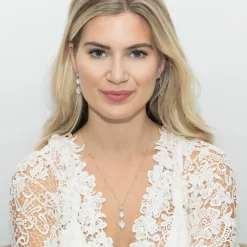 Ivory & Co Ivory and Co Rochelle Gold Kristall Pave Triple Drop Anhänger* Abschlussball-halsketten | Roségold Hochzeitsschmuck