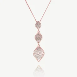 Ivory & Co Ivory and Co Rochelle Gold Kristall Pave Triple Drop Anhänger* Abschlussball-halsketten | Roségold Hochzeitsschmuck