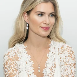 Ivory & Co Ivory and Co Rochelle Rose Gold Kristall Pave dreifache Tropfenohrringe* Abschlussball-ohrringe | Kristall-hochzeitsschmuck