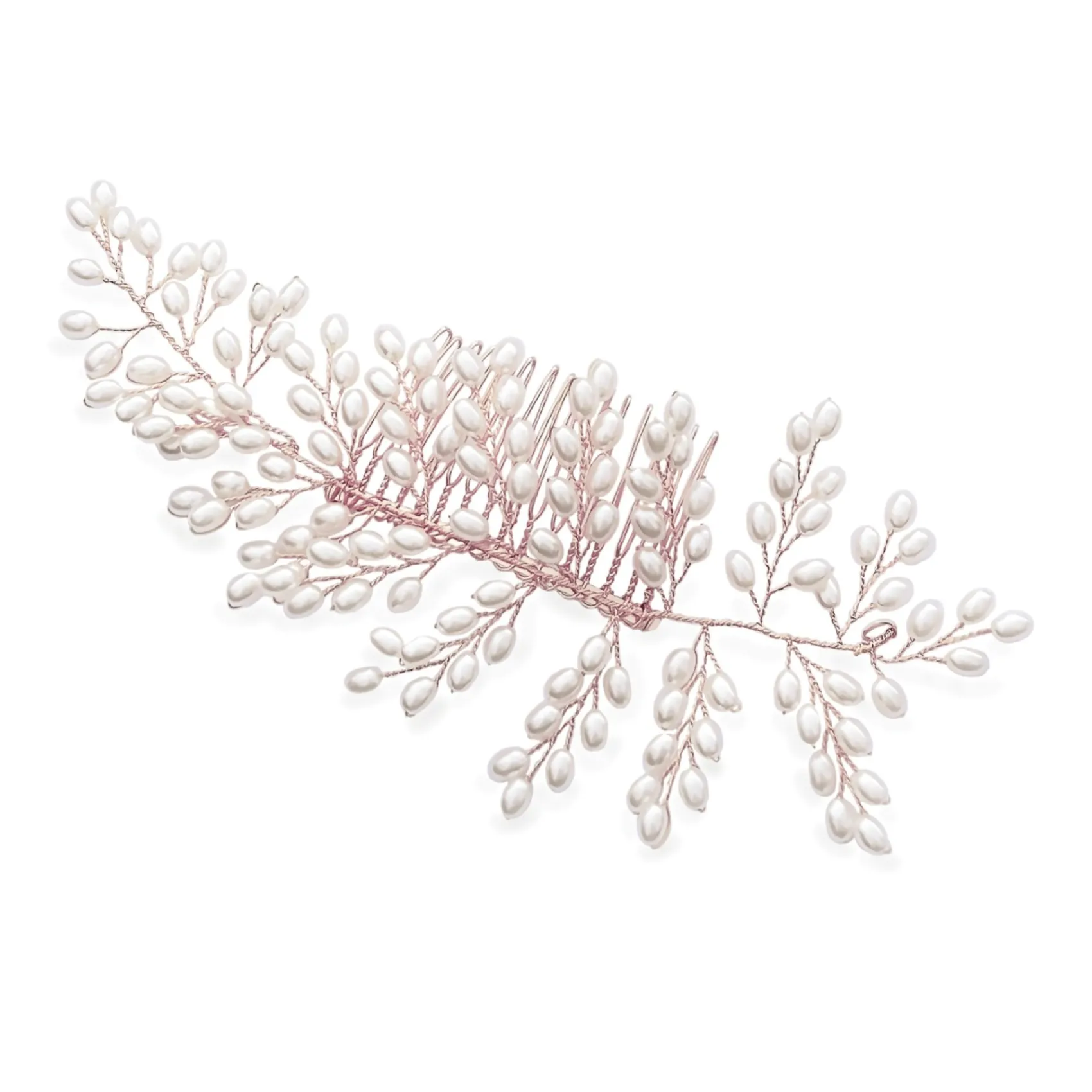Ivory & Co Ivory and Co Rose Gold Seaspray Perlen Cluster Braut Haar Kamm* Perlen-haarschmuck | Haarschmuck In Roségold