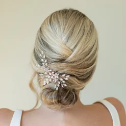 Ivory & Co Ivory and Co Rose Gold Shimmer Dainty Crystal and Pearl Haarkamm* Geschenke Für Brautjungfern | Geschenke Für Die Braut