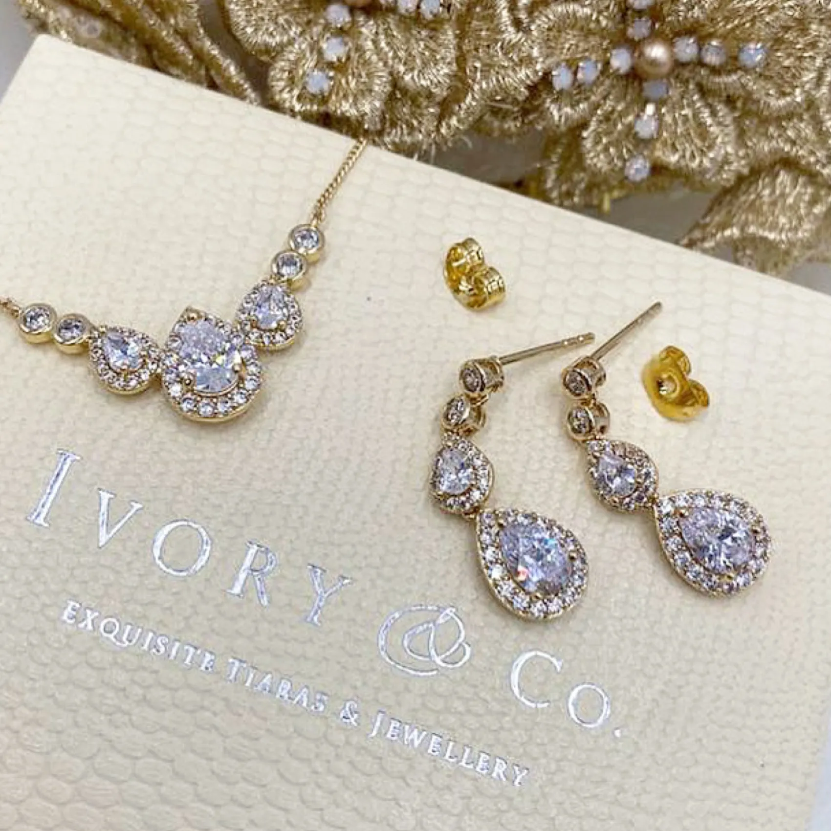 Ivory & Co Ivory and Co Sorbonne Gold Brautschmuck Set* Geschenke Für Brautjungfern | Geschenke Für Die Braut