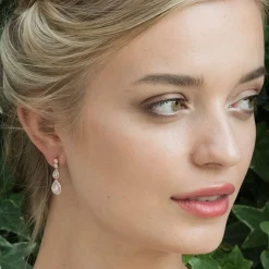 Ivory & Co Ivory and Co Sorbonne Kristall-Ohrringe mit Tropfen (Rose Gold)* Geschenke Für Brautjungfern | Geschenke Für Die Braut