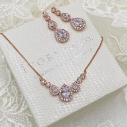 Ivory & Co Ivory and Co Sorbonne Rose Gold Brautschmuck Set* Geschenke Für Brautjungfern | Geschenke Für Die Braut