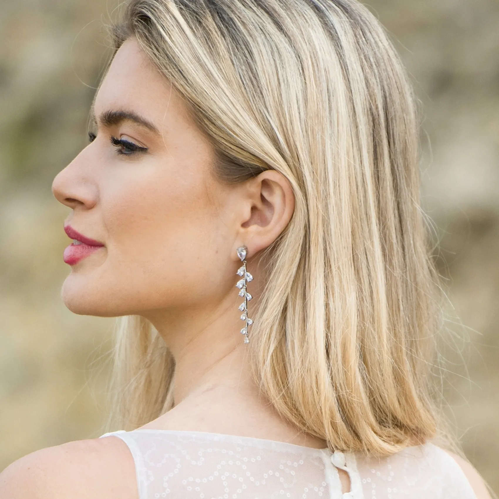 Ivory & Co Ivory and Co Weide Silber lange Kristall Rebe Ohrringe* Silberner Abschlussball-schmuck | Abschlussball-ohrringe