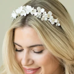 Ivory & Co Ivory and Co Wildflower Keramik und Perle Floral Hochzeit Kopfstück* Silberne Haar-accessoires | Hochzeit Kopfbedeckungen