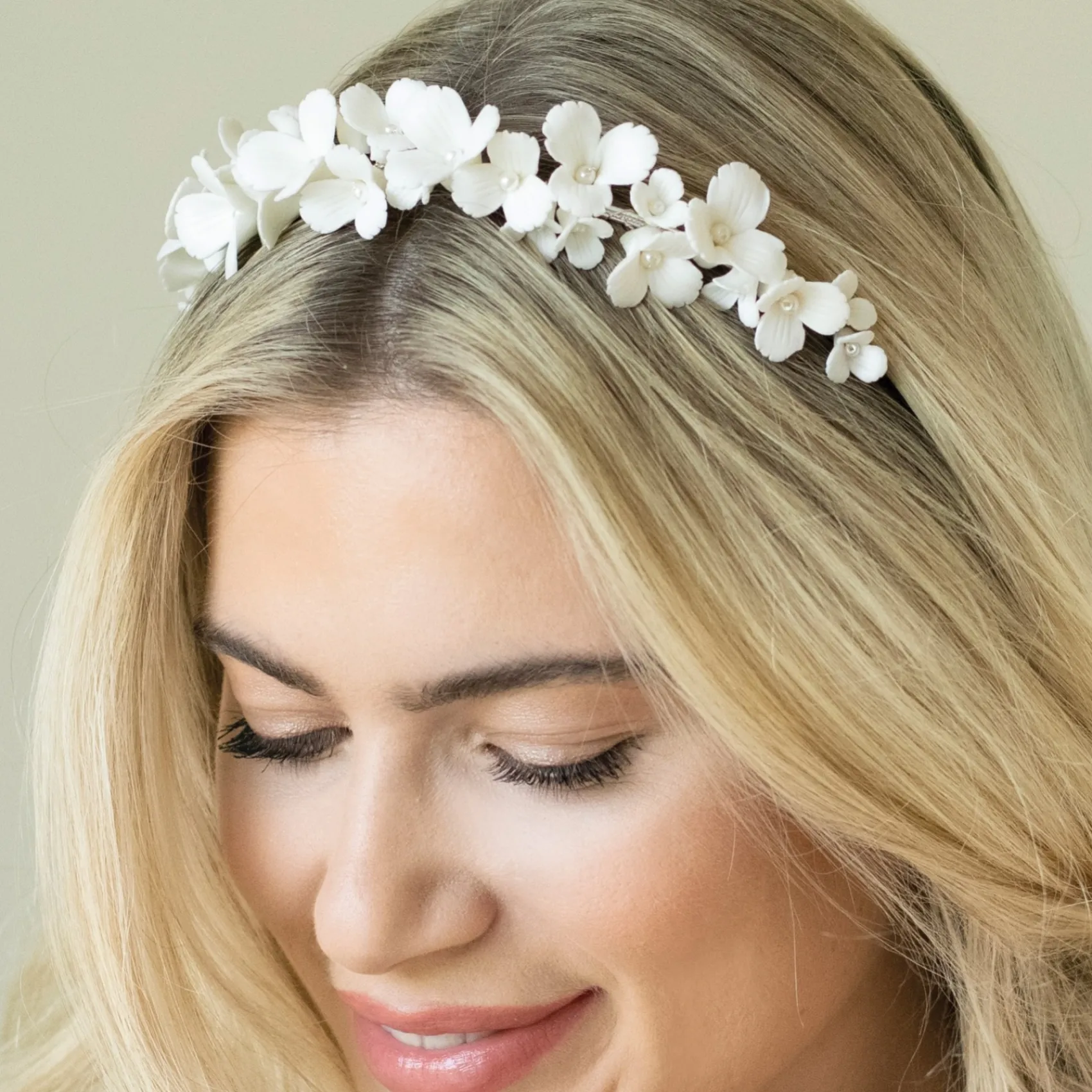 Ivory & Co Ivory and Co Wildflower Keramik und Perle Floral Hochzeit Kopfstück* Silberne Haar-accessoires | Hochzeit Kopfbedeckungen