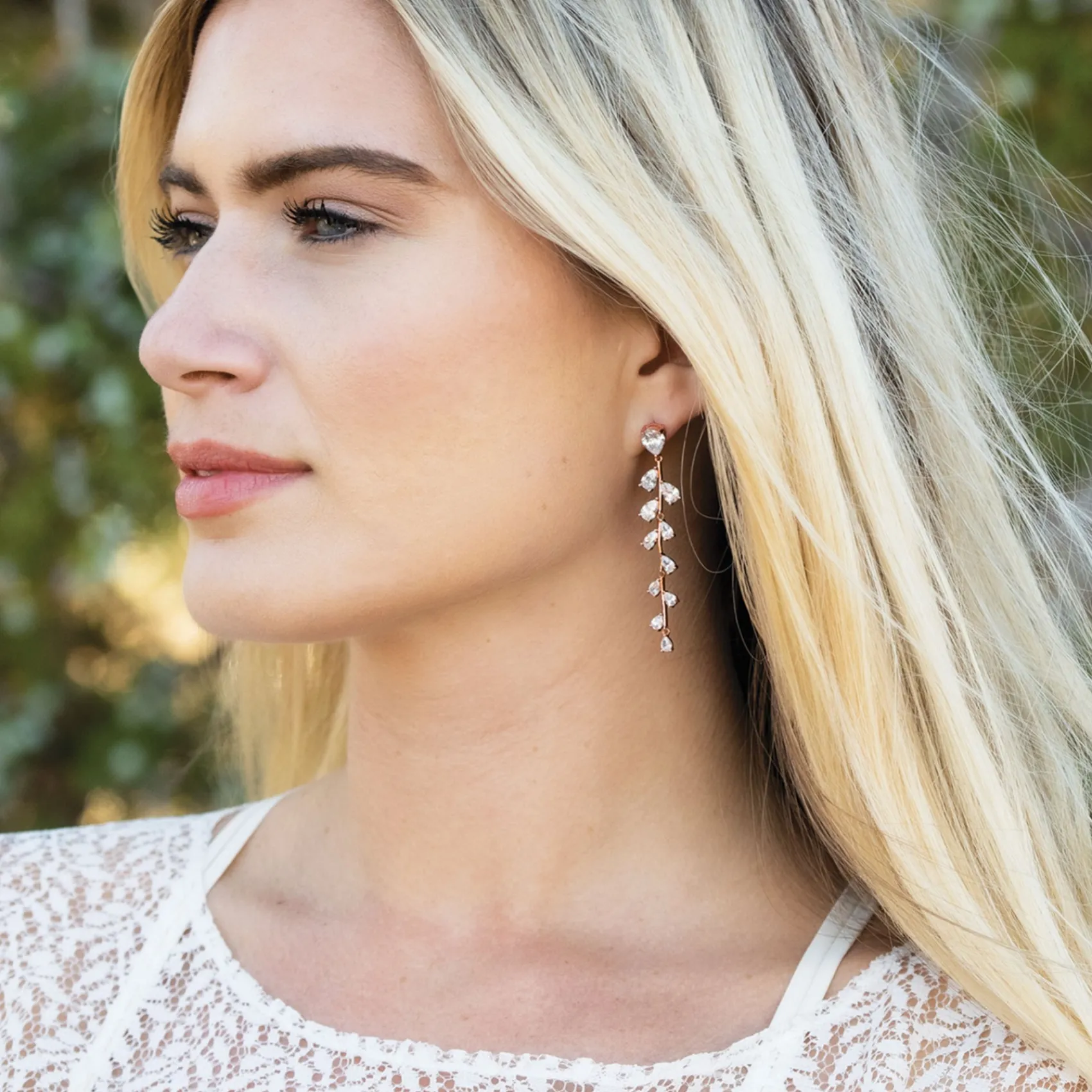 Ivory & Co Ivory and Co Willow Rose Gold Ohrringe mit langer Kristallranke* Abschlussball-ohrringe | Kristall-hochzeitsschmuck