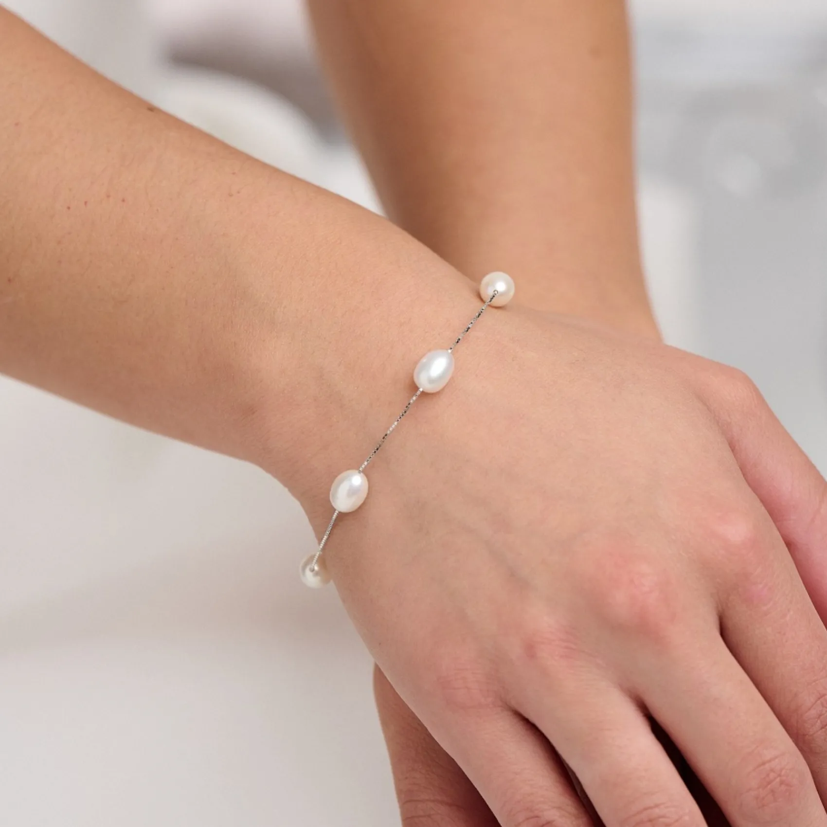 Lace & Favour Kala Süßwasserperlen-Armband* Perlen-hochzeitsschmuck | Silberner Hochzeitsschmuck