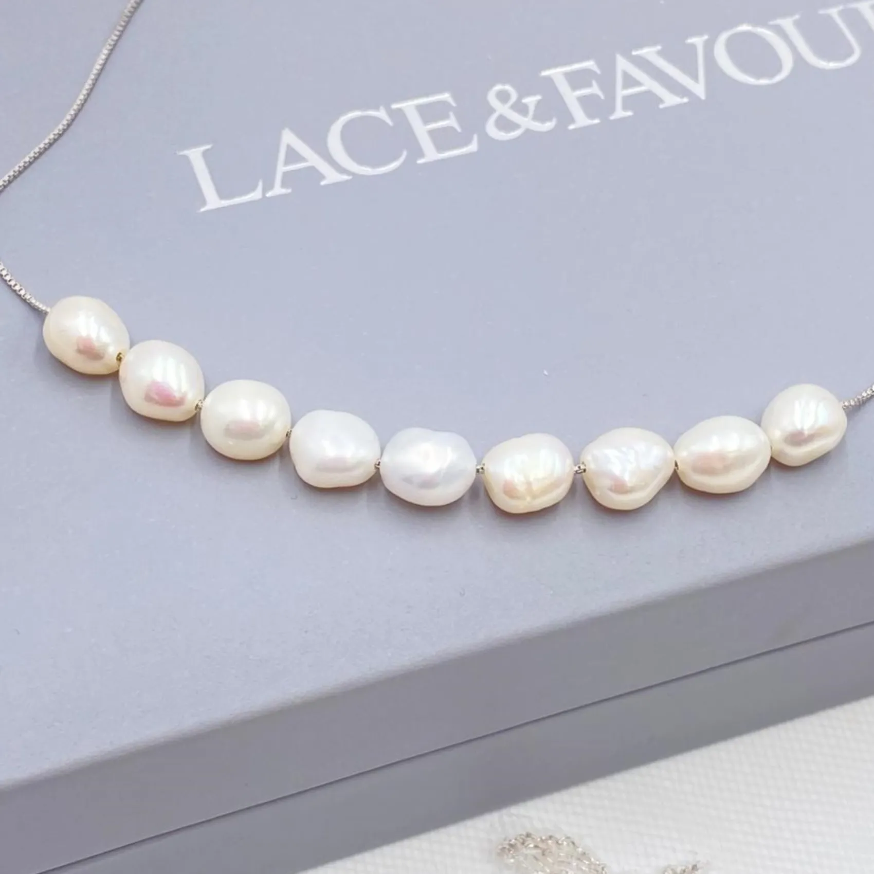 Lace & Favour Kala Süßwasserperlenkette* Silberner Hochzeitsschmuck | Perlen-hochzeitsschmuck