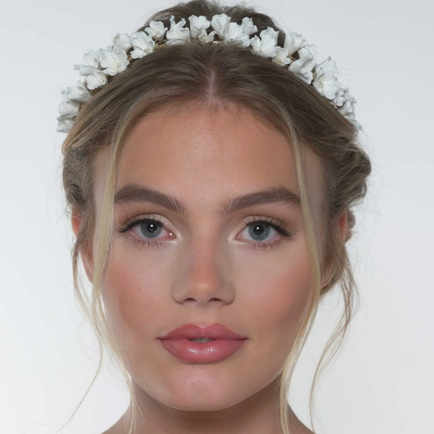 Poirier Kamelie Elfenbein Porzellan Blume Gold Kopfstück* Gold-haar-accessoires | Hochzeit Kopfbedeckungen