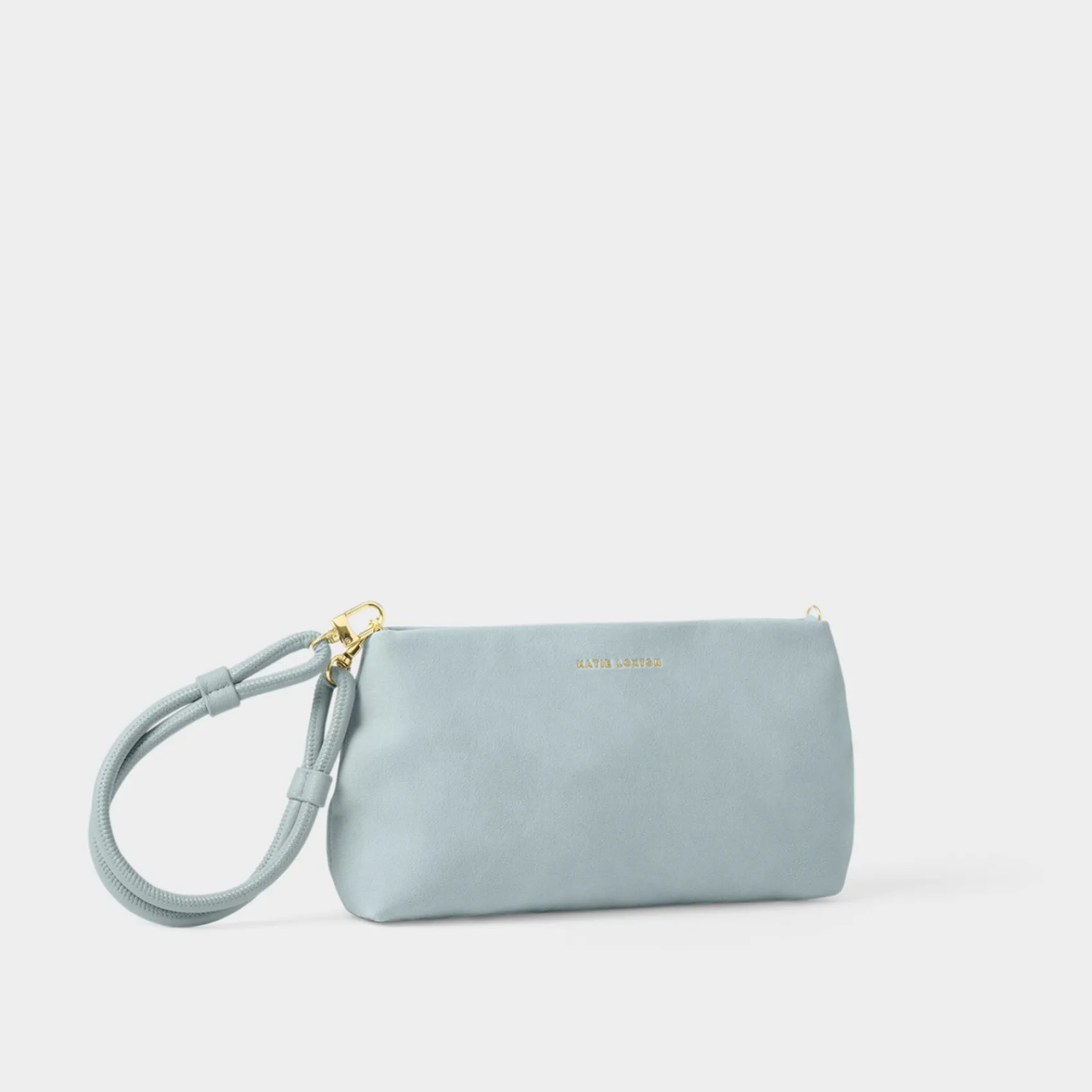 Katie Loxton Asha Blue Mist Suedette Wristlet Bag* Hochzeitsgäste-taschen | Hochzeit Handtaschen