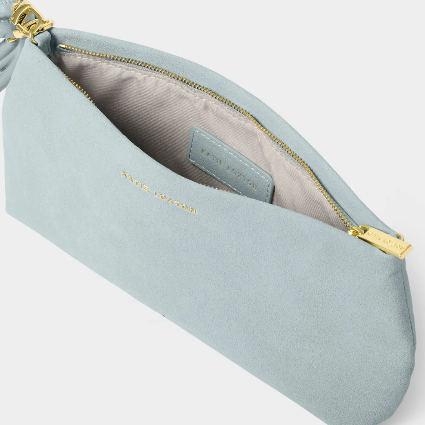 Katie Loxton Asha Blue Mist Suedette Wristlet Bag* Hochzeitsgäste-taschen | Hochzeit Handtaschen