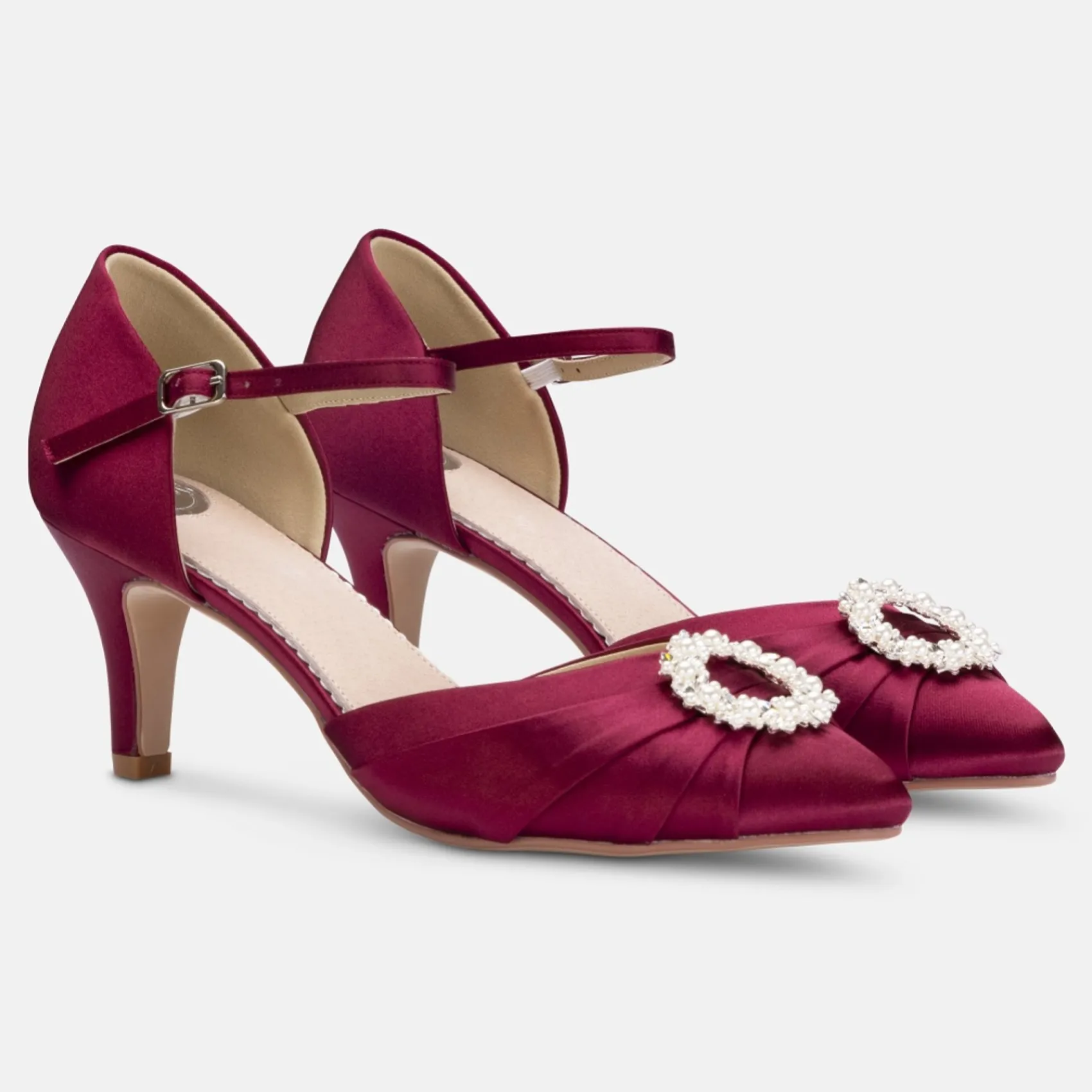 Perfect Bridal Kitty Berry Satin Perle Brosche Zwei Teil Gericht Schuhe* Schuhe Für Hochzeitsgäste | Schuhe Für Die Mutter Der Braut