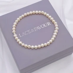 Lace & Favour Laisani Einfaches Süßwasserperlen-Hochzeitsarmband* Geschenke Für Die Braut | Perlen-hochzeitsschmuck