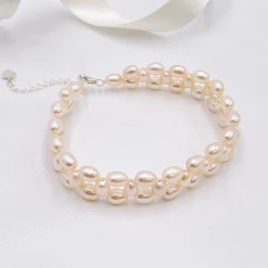 Lace & Favour Lileta Süßwasserperlen-Brautarmband* Perlen-hochzeitsschmuck | Silberner Hochzeitsschmuck