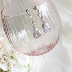 Lace & Favour Lilibeth Cubic Zirkonia Tropfen-Ohrringe* Silberner Abschlussball-schmuck | Abschlussball-ohrringe