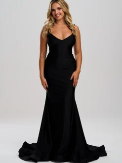 Linzi Jay Ausgestattet Spitze bis zurück Meerjungfrau Prom Kleid mit Schleppe* Linzi Jay Prom Dresses | Schwarze Ballkleider
