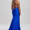 Linzi Jay Cut Out Front Low Back Ballkleid mit Schlitz* Linzi Jay Prom Dresses | Königsblaue Ballkleider