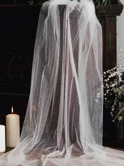 Linzi Jay Glitzernder Tüll Einstöckiger Brautschleier LA602* Einstufige Schleier | Kapelle Länge & Kathedrale Schleier