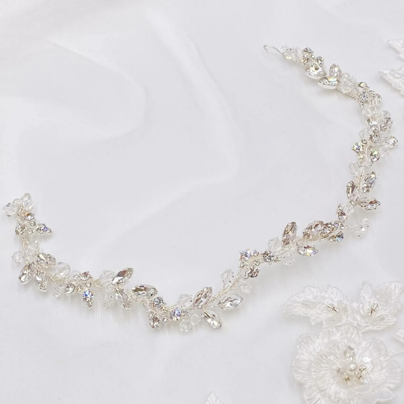 Twilight Designs Lucille Kristall und Diamanten Hochzeit Haarsträhne* Abschlussball-haarbänder & Tiaras | Haarschmuck Aus Kristall