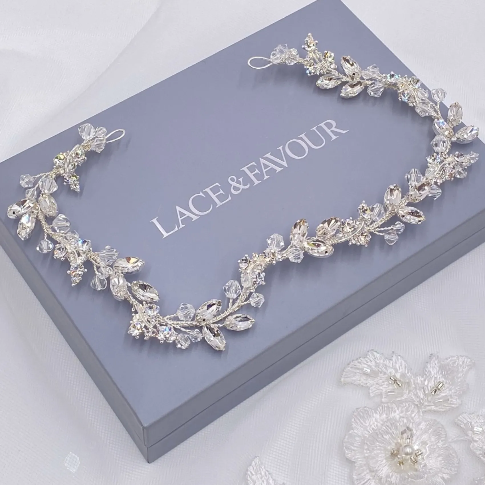 Twilight Designs Lucille Kristall und Diamanten Hochzeit Haarsträhne* Abschlussball-haarbänder & Tiaras | Haarschmuck Aus Kristall