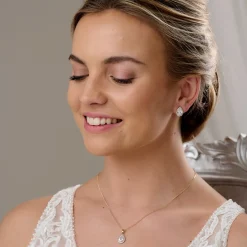 Lace & Favour Lulu Gold Crystal Stud Hochzeitsschmuck Set* Goldener Abschlussball-schmuck | Abschlussball-schmuck-sets