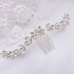 Lace & Favour Luna Silber Kleiner Kristall verschönert Hochzeits-Haarkamm* Abschlussball Haarspangen & Kämme | Geschenke Für Brautjungfern