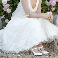 Rainbow Club Madeline von | Färbbar Elfenbein Satin Mary Jane Hochzeit Schuhe* Hochzeitsschuhe | Hochhackige Schuhe