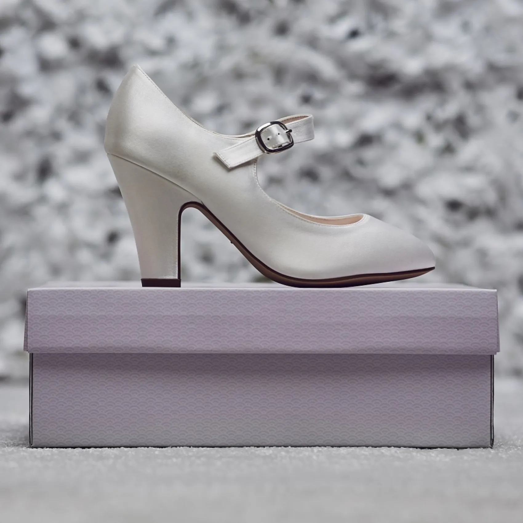 Rainbow Club Madeline von | Färbbar Elfenbein Satin Mary Jane Hochzeit Schuhe* Hochzeitsschuhe | Hochhackige Schuhe