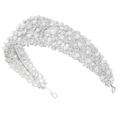 Lace & Favour Martinique Statement Kristall und Perle Brautkrone* Haarschmuck Aus Kristall | Silberne Haar-accessoires