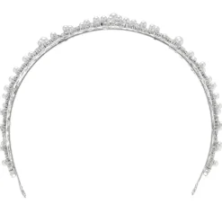 Lace & Favour Martinique Statement Kristall und Perle Brautkrone* Haarschmuck Aus Kristall | Silberne Haar-accessoires