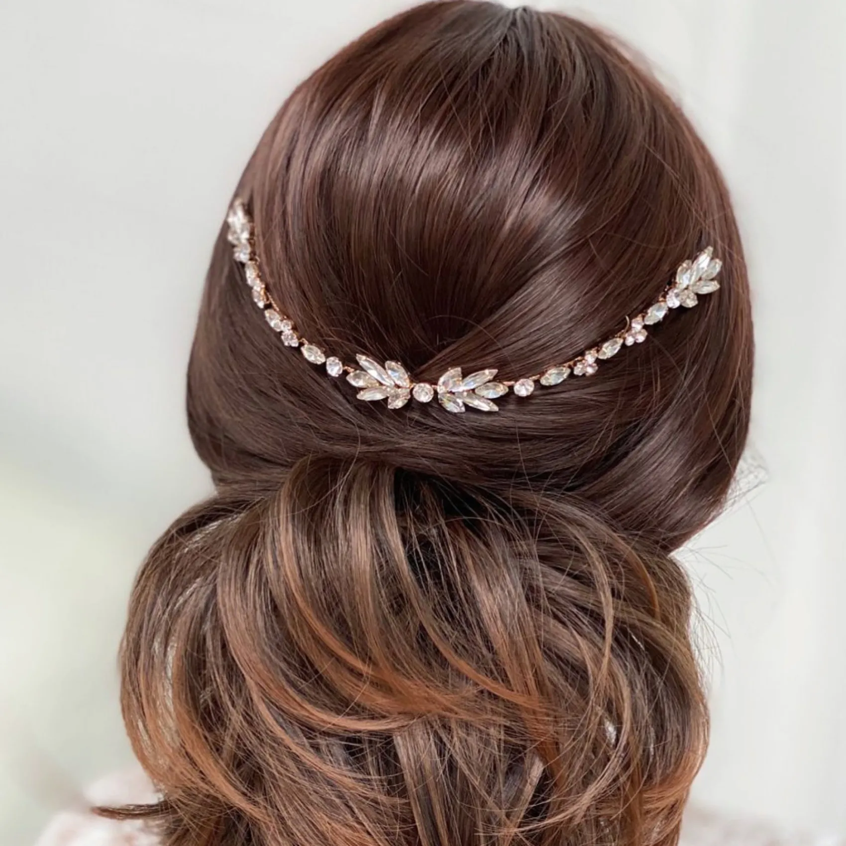 Lace & Favour Melody Gold Drapierte Kristall Hochzeit Kopfstück* Abschlussball Haarspangen & Kämme | Haarschmuck Aus Kristall