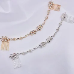 Lace & Favour Melody Silber drapiert Kristall Hochzeit Kopfstück* Abschlussball Haarspangen & Kämme | Haarschmuck Aus Kristall