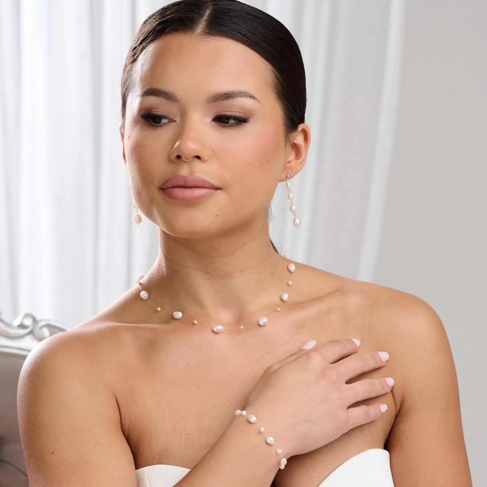Lace & Favour Mereia Illusions-Süßwasserperlen-Armband* Geschenke Für Brautjungfern | Geschenke Für Die Braut