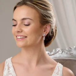 Lace & Favour Montpellier Cubic Zirkonia Tropfenohrringe* Silberner Abschlussball-schmuck | Abschlussball-ohrringe