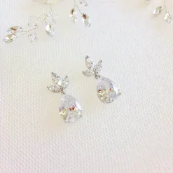 Lace & Favour Montpellier Cubic Zirkonia Tropfenohrringe* Silberner Abschlussball-schmuck | Abschlussball-ohrringe