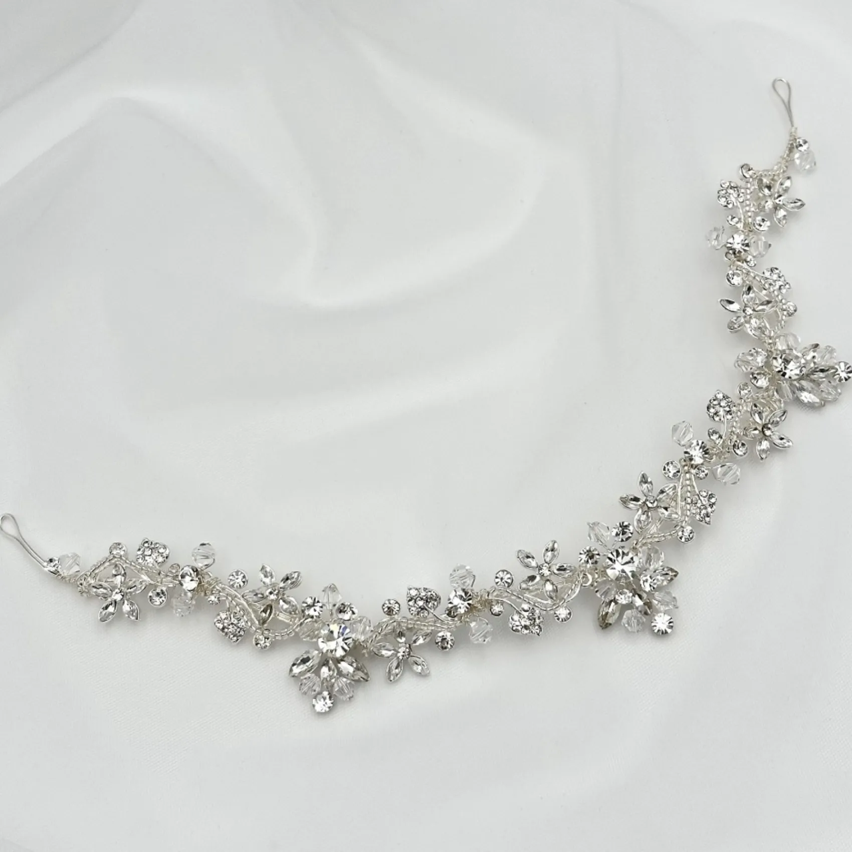 Twilight Designs Nadine Floral Kristall und Diamanten Haarschleife* Abschlussball-haarbänder & Tiaras | Haarschmuck Aus Kristall
