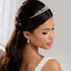 Lace & Favour Odessa Sparkly Cubic Zirkonia Blätter Hochzeit Tiara* Abschlussball-haarbänder & Tiaras | Haarschmuck Aus Kristall