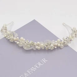 Twilight Designs Odette Vintage inspiriert Perle und Diamanten Braut Stirnband* Vintage-kopfbedeckungen | Perlen-haarschmuck