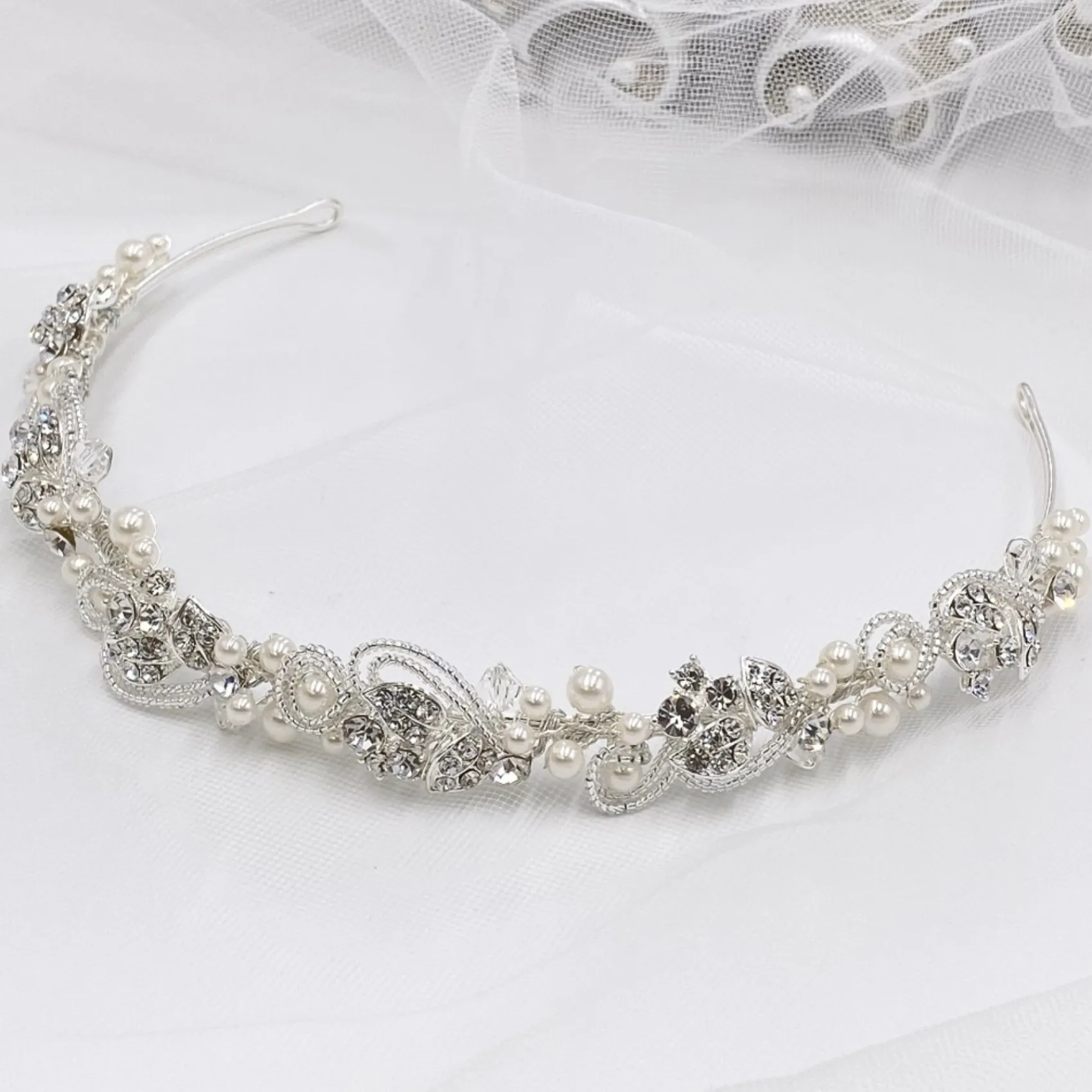 Twilight Designs Odette Vintage inspiriert Perle und Diamanten Braut Stirnband* Vintage-kopfbedeckungen | Perlen-haarschmuck